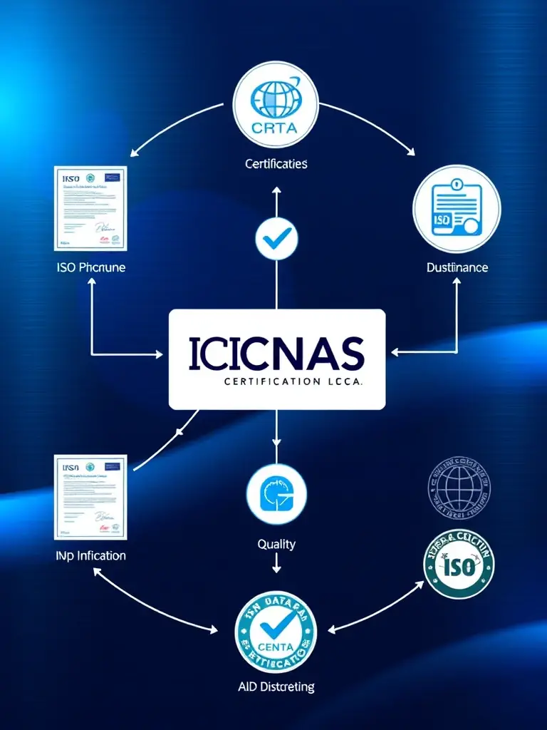 A visual representation of the ISO/CNAS certification process, emphasizing the rigorous quality control measures implemented by China Ecigator's partners.