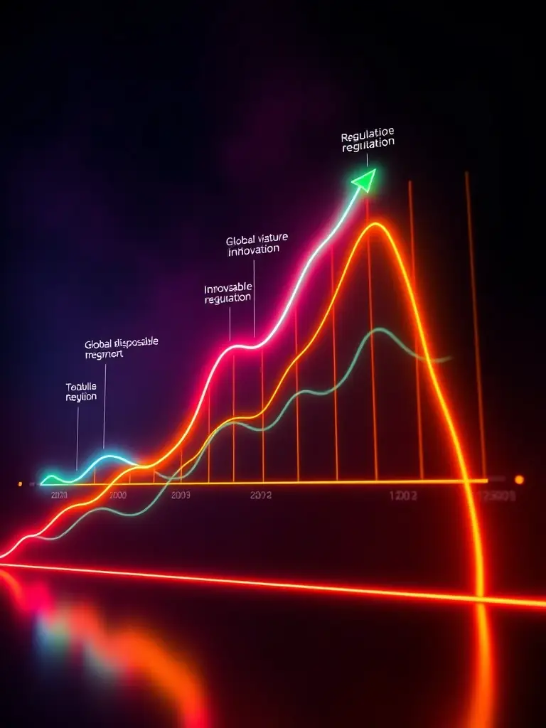 A graph illustrating the growth trends in the global disposable vape market, with annotations pointing out key factors driving the growth.